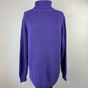 Vintage 80’s Partners Mervyn’s Puple Turtleneck Sweater Size S EUC